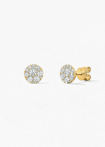 Tessa Diamond Circle Earrings, 18K 黄金, large