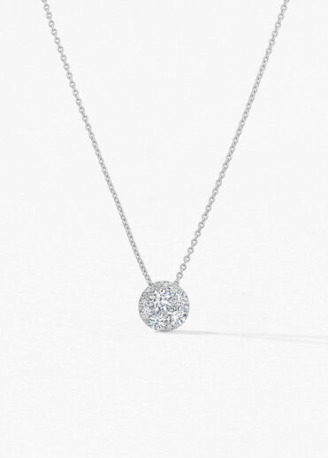 Tessa Diamond Circle Pendant, 18K 白金, large