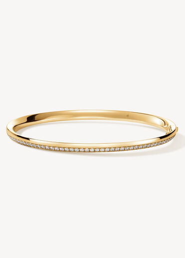 Barre Pavé Bangle, 18K Yellow Gold, large