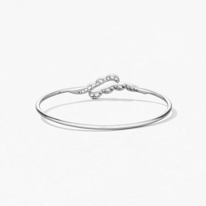 Lorelei Ribbon Flexi Bangle, 18K White Gold, large