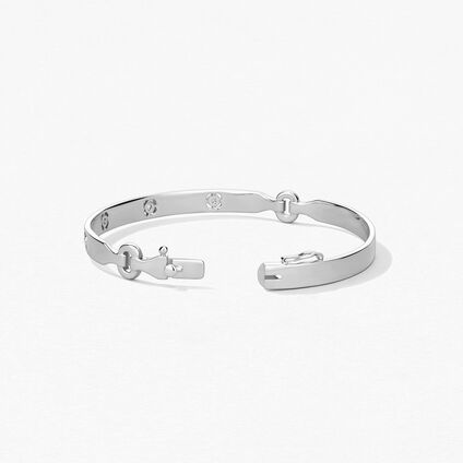 Copley Bangle, 18K White Gold w/Platinum, large