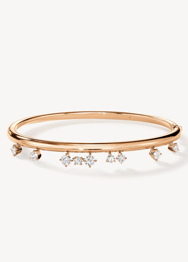 Barre Floating Diamond Bangle, 18K Rose Gold, large