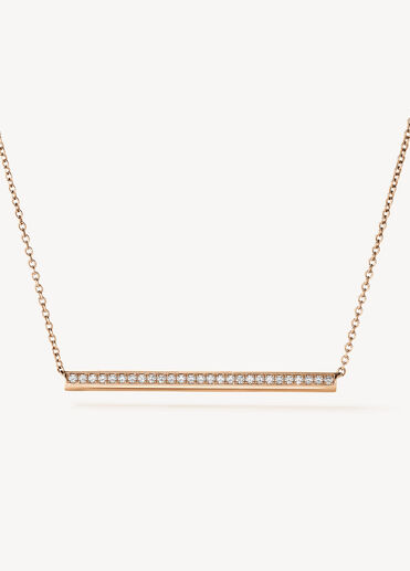 Barre Pavé Pendant Necklace, 18K Rose Gold, large