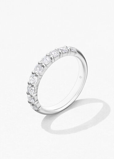 Signature 9 Stone Band, 18K White Gold, large