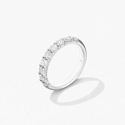 Signature 9 Stone Band, 18K White Gold, large