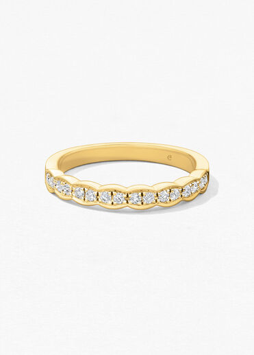 Lorelei Floral Diamond Band, 18K Yellow Gold, large