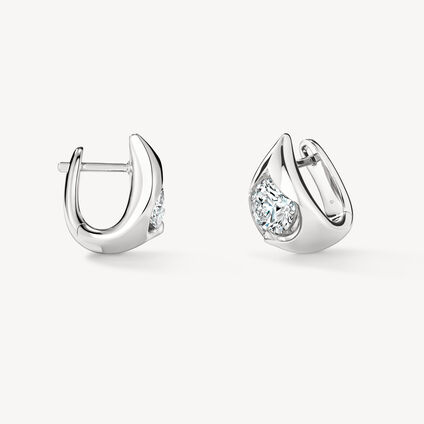 LU Droplet Huggies, 18K White Gold, large