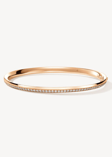 Barre Pavé Bangle, 18K Rose Gold, large