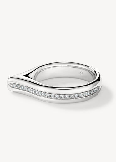 LU Diamond Band, 18K White Gold, large