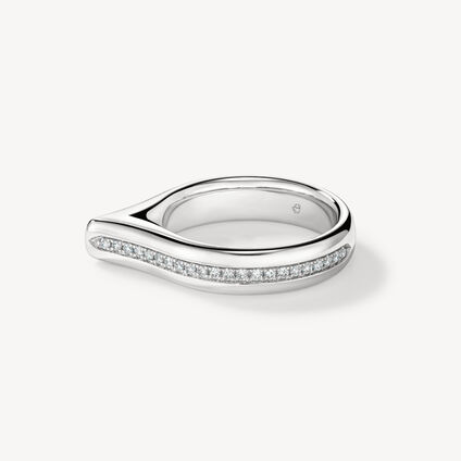 LU Diamond Band, 18K White Gold, large