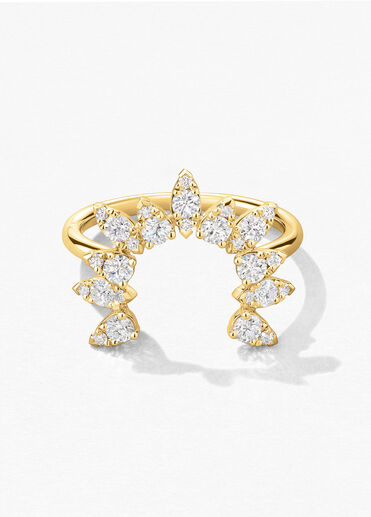 Aerial Sunburst Ring, 18K Yellow Gold, large