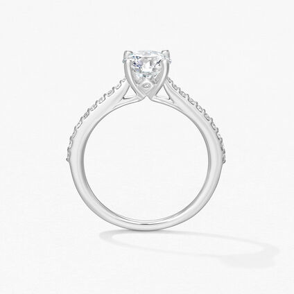 Camilla HOF Engagement Ring with Diamond Band, , large