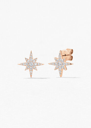 Charmed Starburst Earrings, 18K 玫瑰金, large