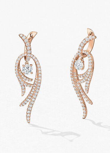 Vela Twisted Drop Earrings, Small, 18K Rose Gold, large