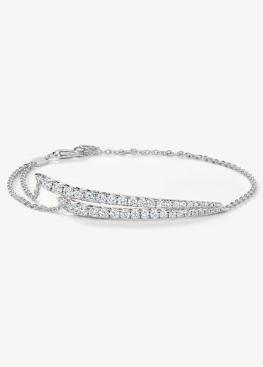 VELA French Cut Pavé Diamond Bracelet, 18K White Gold, large