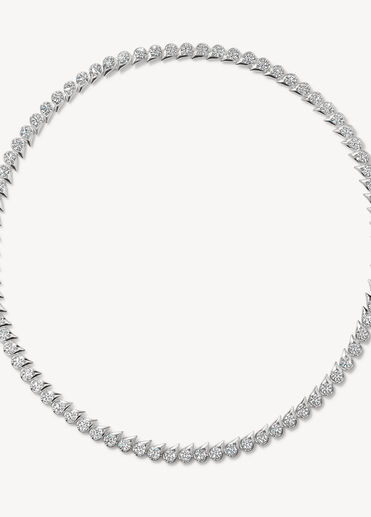 LU Droplet Uniform Necklace, 18K White Gold, large