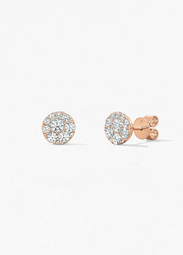 Tessa Diamond Circle Earrings, 18K 玫瑰金, large