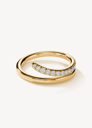 VELA French Cut Pavé Diamond Ring, 18K Yellow Gold, large