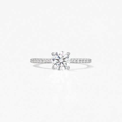 Camilla HOF Engagement Ring with Diamond Band, , large