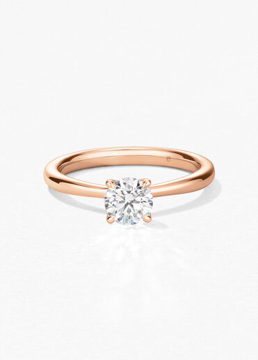 Vela Solitaire Ring, 18K Rose Gold, large