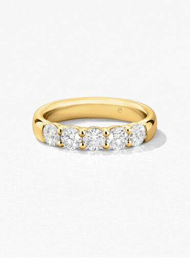 Signature 5 Stone Band, 18K Yellow Gold, large