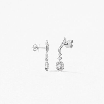 Vela Drop Earrings, 18K White Gold, large