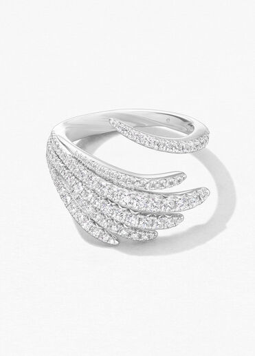 Vela Cocktail Ring, 18K White Gold, large