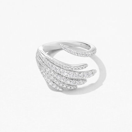 Vela Cocktail Ring, 18K White Gold, large