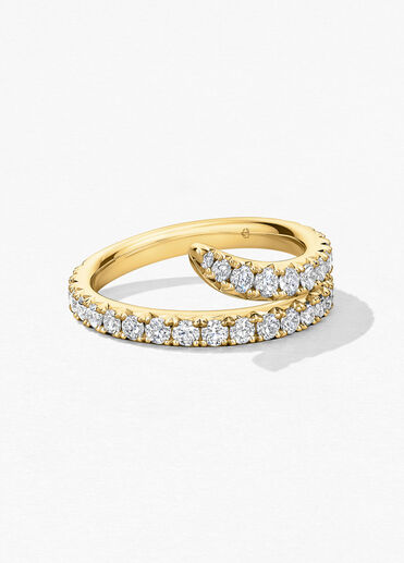 Vela Double Row Pavé Ring, 18K Yellow Gold, large