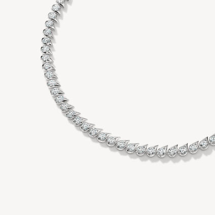 LU Droplet Uniform Necklace, 18K White Gold, large