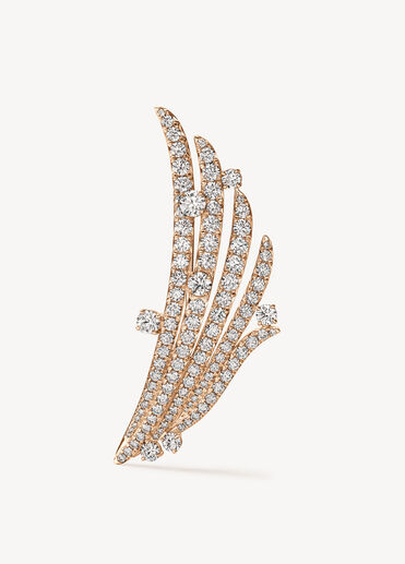 VELA French Cut Pavé Diamond Brooch, 18K Rose Gold, large