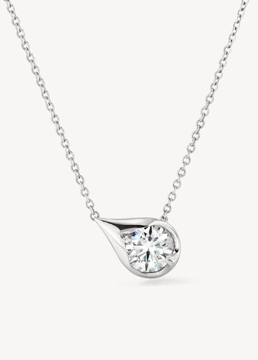 LU Droplet Pendant, 18K White Gold, large