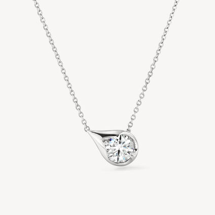 LU Droplet Pendant, 18K White Gold, large