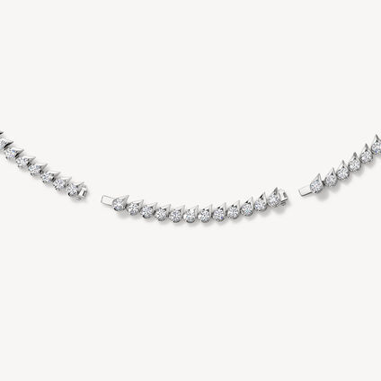 LU Droplet Graduated Necklace, 18K White Gold, large