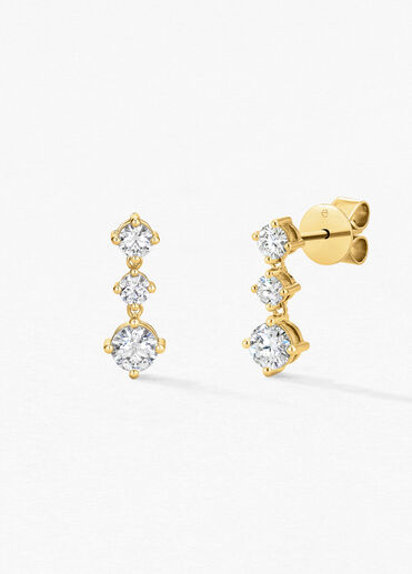 Cascade Mini Drop Earrings, 18K Yellow Gold, large