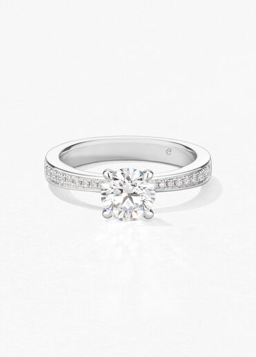 HOF Signature Engagement Ring with Diamond Band, , large