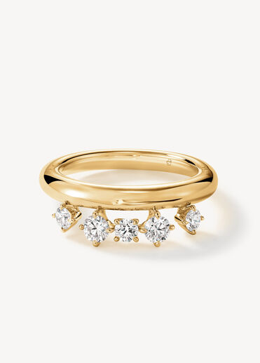 Barre Floating Diamond Ring, 18K Yellow Gold, large