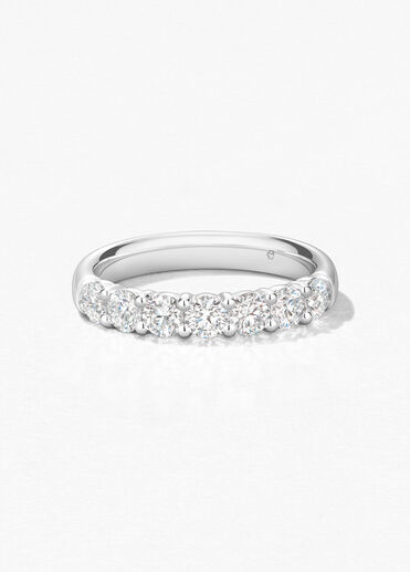 Signature 7 Stone Band, 18K White Gold, large