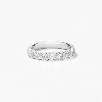 Signature 7 Stone Band, 18K White Gold, large