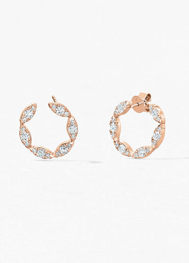 Aerial Marquise Wrap Earrings Large, 18K Rose Gold, large