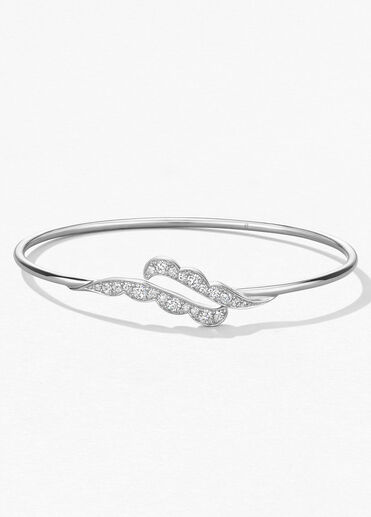 Lorelei Ribbon Flexi Bangle, 18K White Gold, large