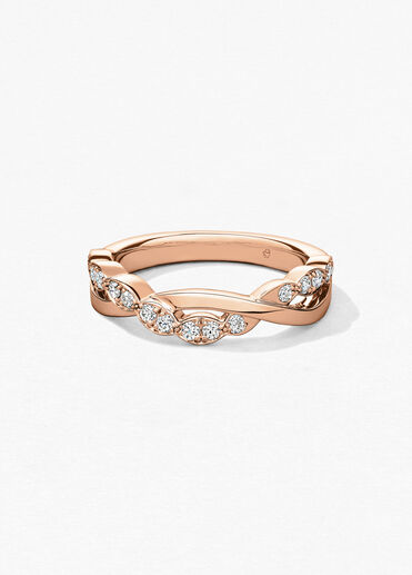 Lorelei Floral Twist Band, 18K Rose Gold, large