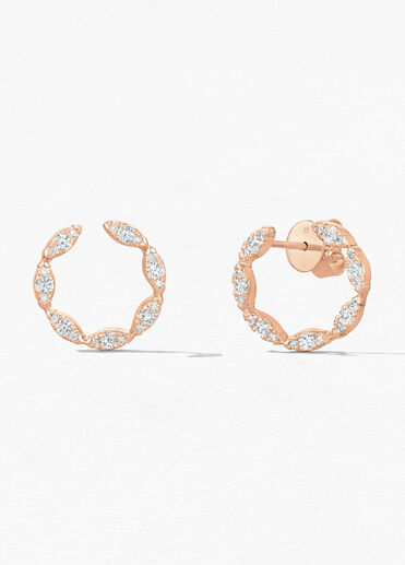 Aerial Marquise Wrap Earrings Small, 18K Rose Gold, large