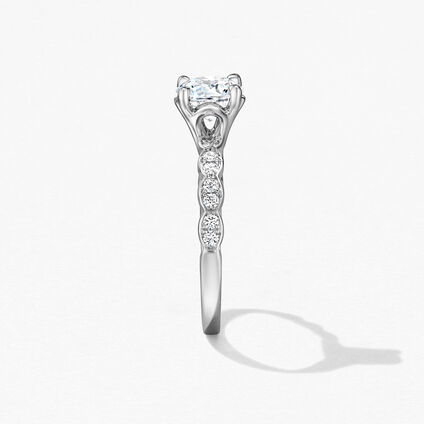 Lorelei Floral Engagement Ring with Diamond Band, 铂金, large