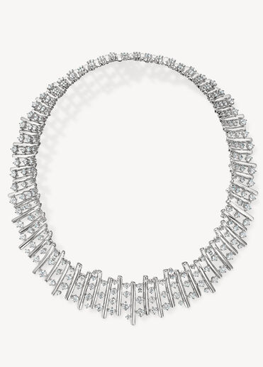 BARRE Multi-Row Choker, 18K White Gold, large