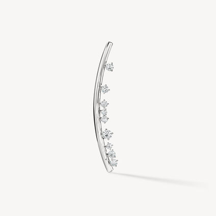 Barre Floating Diamond Brooch, 18K White Gold, large