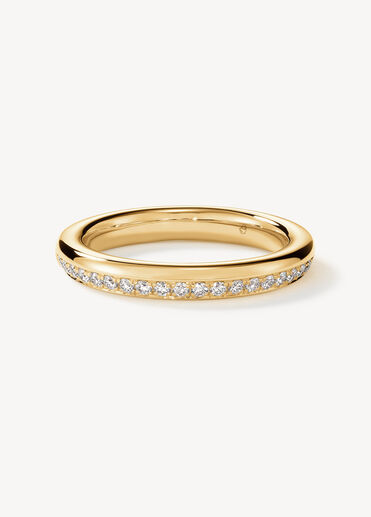 Barre Pavé Band, 18K Yellow Gold, large