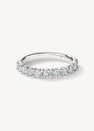 Signature 11 Stone Band, 18K White Gold, large