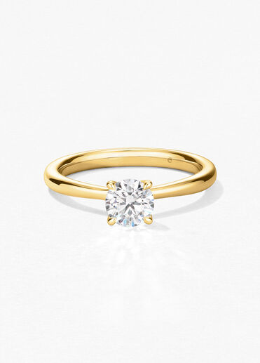 Vela Solitaire Ring, 18K Yellow Gold, large