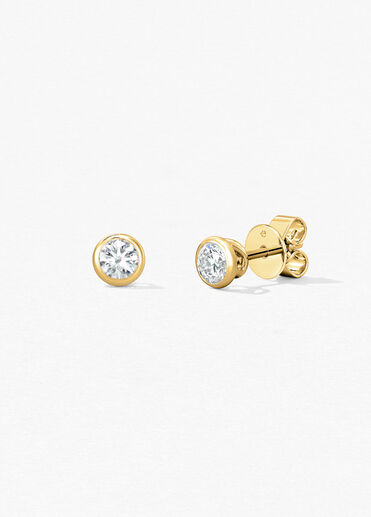 HOF Classic Bezel Studs, 18K 黄金, large